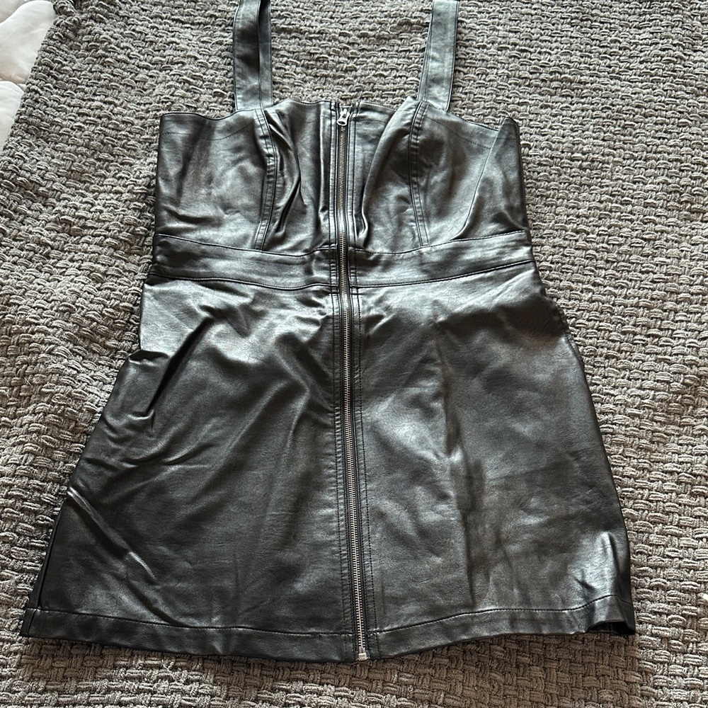 Wild Fable Black Faux Leather Mini Dress